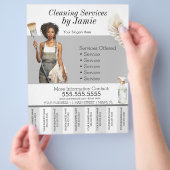 Black Cleaning Service Business Tee Off Flyer (Hand)