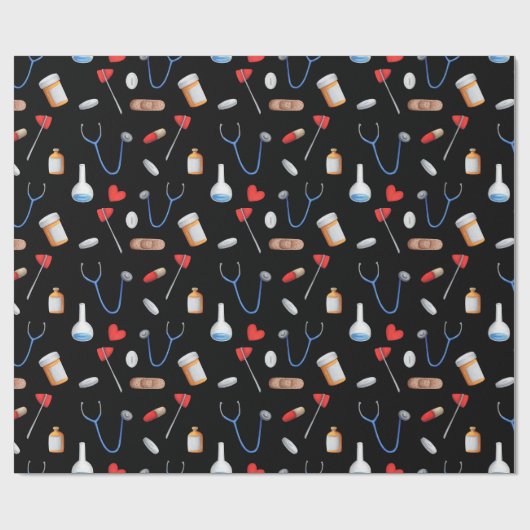 Black Clinic Doktor Krankenpflege medizinischen To Geschenkpapier (Flach)