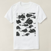 Black Clouds White Sky Illustration T-Shirt (Design vorne)