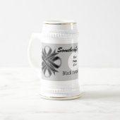 Black Clover Ribbon Tmpl von Kenneth Yoncich Bierglas (Vorderseite Links)