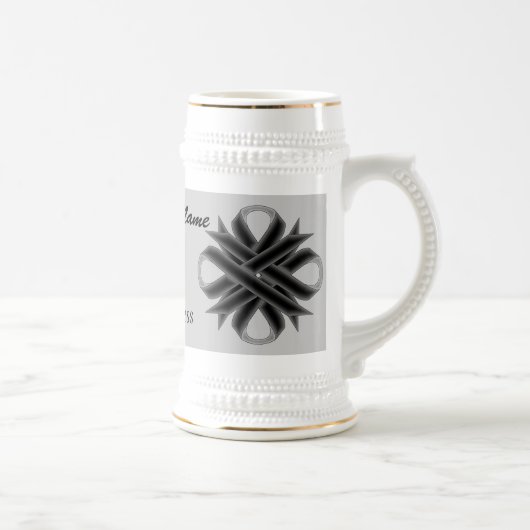 Black Clover Ribbon Tmpl von Kenneth Yoncich Bierglas (Rechts)