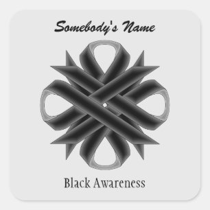 Black Clover Ribbon von Kenneth Yoncich Quadratischer Aufkleber