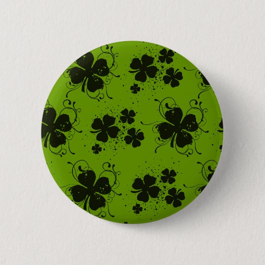 Black Clovers, Lucky Clovers, Saint Patrick's Day Button (Vorderseite)
