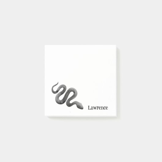black coal snake watercolor custom post-it klebezettel (Vorderseite)