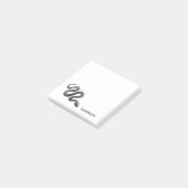 black coal snake watercolor custom post-it klebezettel (angewinkelt)