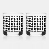 Black Cobblestone Style Print Whiskyglas (Vorderseite)