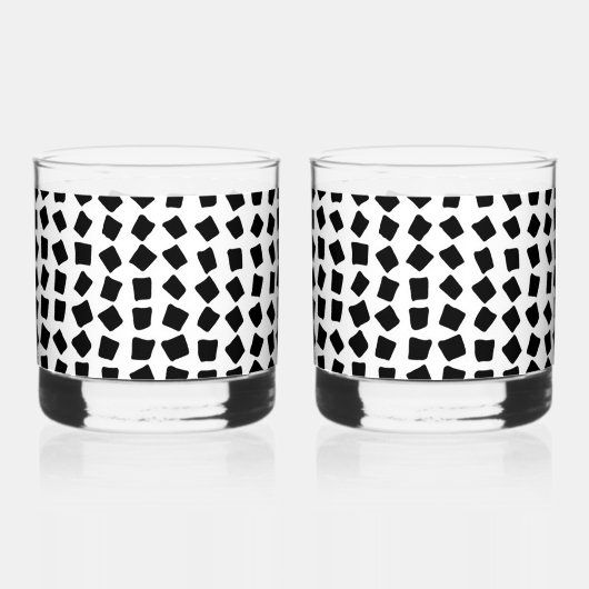 Black Cobblestone Style Print Whiskyglas (Vorderseite)