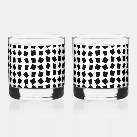 Black Cobblestone Style Print Whiskyglas (Links)