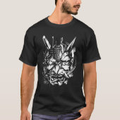 Black Cobra Japanese Oni Cyberpunk Samurai Fun Tec T-Shirt (Vorderseite)