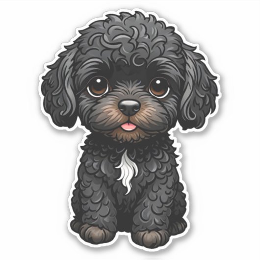 Black Cockapoo Aufkleber (Vorderseite)