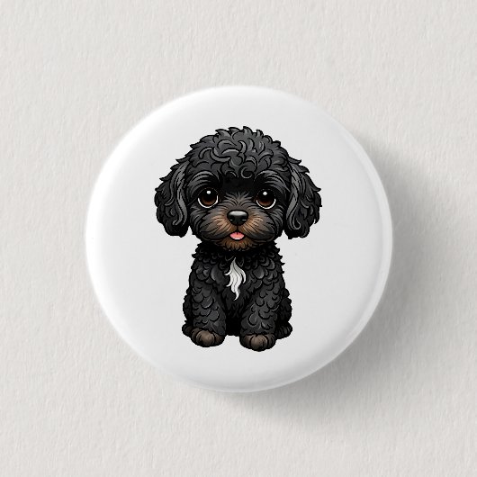 Black Cockapoo Button (Vorderseite)