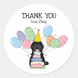 Black Cockapoo Cavapoo Birthday Gefälligkeitsmarke Runder Aufkleber