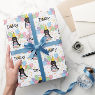 Black Cockapoo Cavapoo Dog Birthday Geschenkpapier