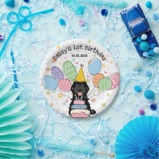 Black Cockapoo Cavapoo Dog Birthday Pappteller (Party)