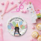 Black Cockapoo Cavapoo Dog Birthday Pappteller (Party)