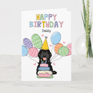 Black Cockapoo Cavapoo Dog Happy Birthday Karte