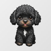 Black Cockapoo Fensteraufkleber (Blatt)
