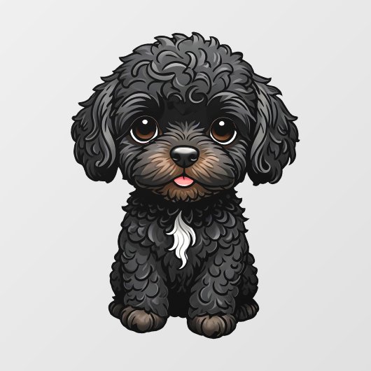 Black Cockapoo Fensteraufkleber (Blatt)