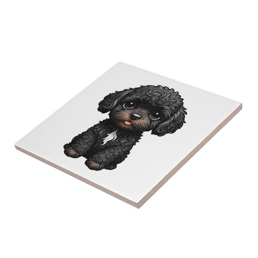 Black Cockapoo Fliese (Seite)