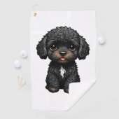Black Cockapoo Golfhandtuch (Insitu)