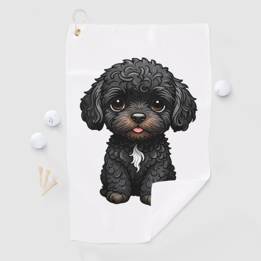 Black Cockapoo Golfhandtuch (Insitu)