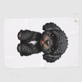 Black Cockapoo Golfhandtuch (Horizontal)