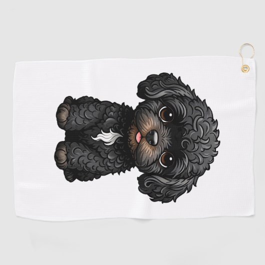 Black Cockapoo Golfhandtuch (Horizontal)