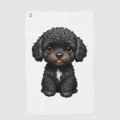 Black Cockapoo Golfhandtuch (Vorderseite)