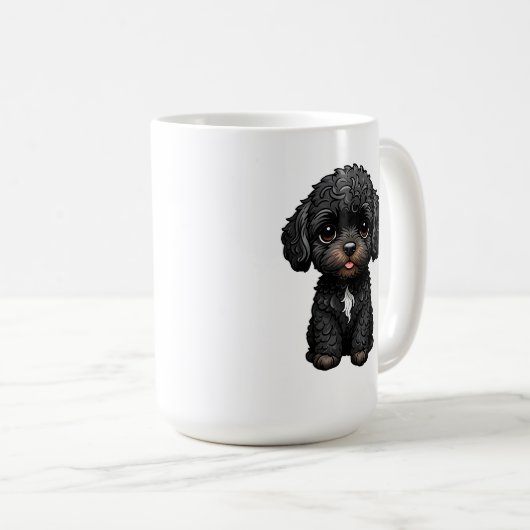 Black Cockapoo Kaffeetasse (VorderseiteRechts)