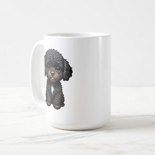 Black Cockapoo Kaffeetasse (Vorderseite Links)