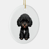 Black Cockapoo Keramik Ornament (Rechts)