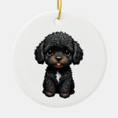 Black Cockapoo Keramik Ornament (Vorne)