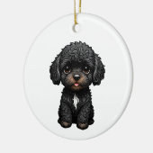 Black Cockapoo Keramik Ornament (Links)