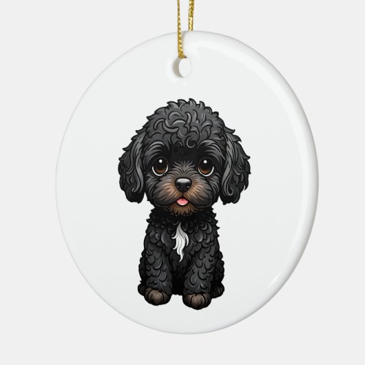 Black Cockapoo Keramik Ornament (Links)