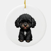 Black Cockapoo Keramik Ornament (Hinten)