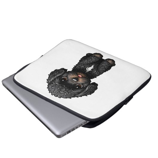 Black Cockapoo Laptopschutzhülle (Vorne Knopf)