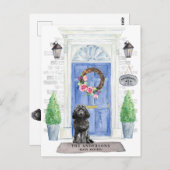 Black Cockapoo Moving Ankündigung Postkarte (Vorne/Hinten)