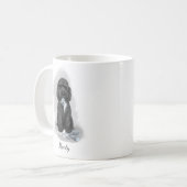 Black Cockapoo "The Teddy is besiegt" Kaffeetasse (Vorderseite Links)