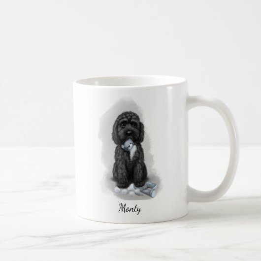Black Cockapoo "The Teddy is besiegt" Kaffeetasse (Rechts)
