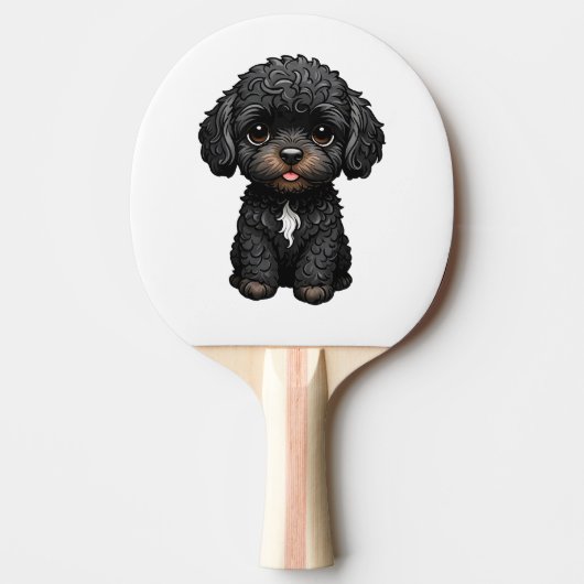 Black Cockapoo Tischtennis Schläger (Vorderseite)