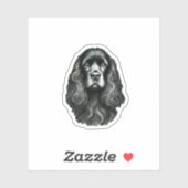 Black Cocker Spanel Aufkleber (Blatt)