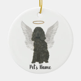 Black Cocker Spanel Beileid Memorial Keramik Ornament