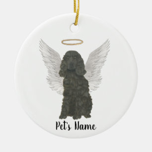 Black Cocker Spanel Beileid Memorial Keramik Ornament