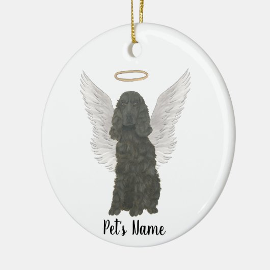 Black Cocker Spanel Beileid Memorial Keramik Ornament (Links)