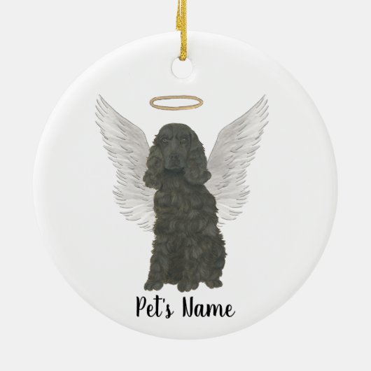 Black Cocker Spanel Beileid Memorial Keramik Ornament (Hinten)