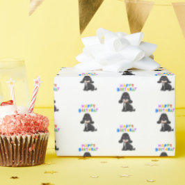 Black Cocker Spanel Birthday Geschenkpapier