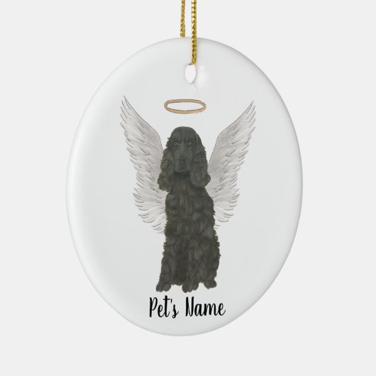 Black Cocker Spanel Dog Beileid Memorial Keramik Ornament (Rechts)