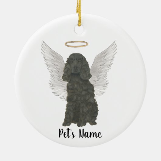 Black Cocker Spanel Dog Beileid Memorial Keramik Ornament (Hinten)