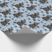 Black Cocker Spanel Dog Paw Prints Jeden Anlaß Geschenkpapier (Ecke)