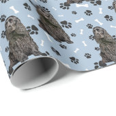 Black Cocker Spanel Dog Paw Prints Jeden Anlaß Geschenkpapier (Rolleneckpunkt)